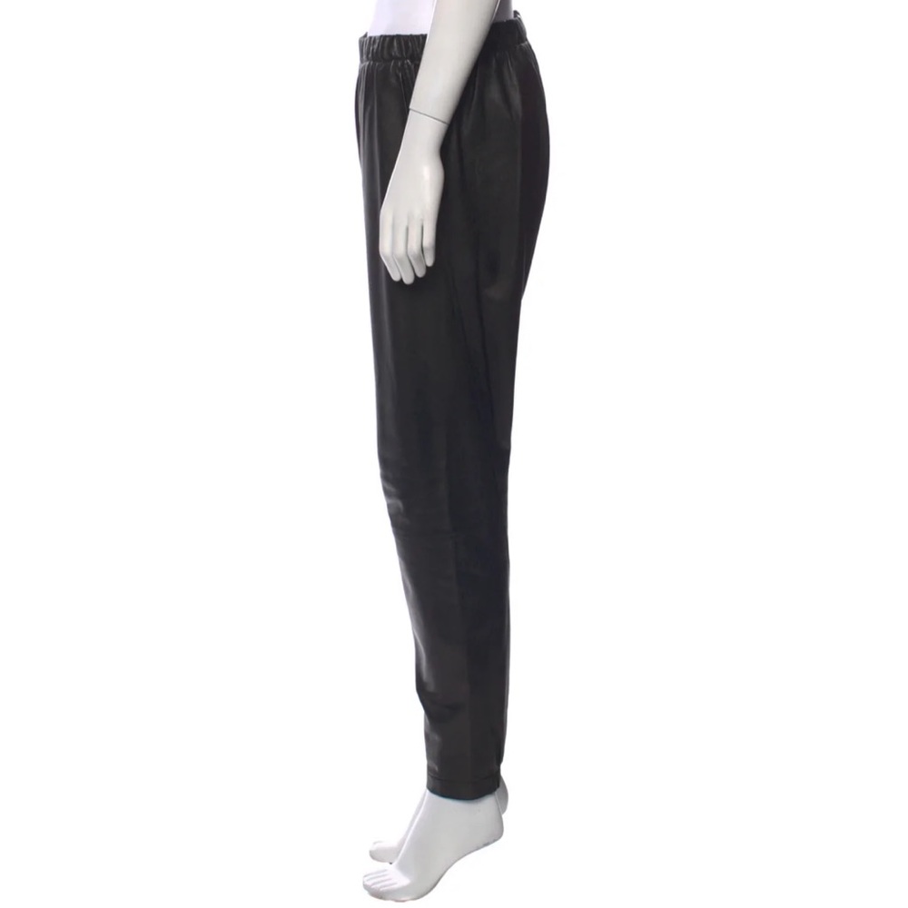 VINCE Black Leather Relaxed Elastic Waist Jogging Pants S - Picture 9 of 16